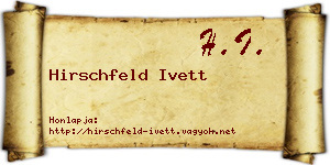 Hirschfeld Ivett névjegykártya
